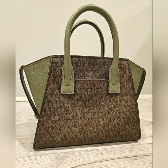 Michael Kors Sage Green and Brown Satchel - Picture 4 of 7